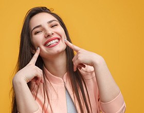 Lady shows pretty smile