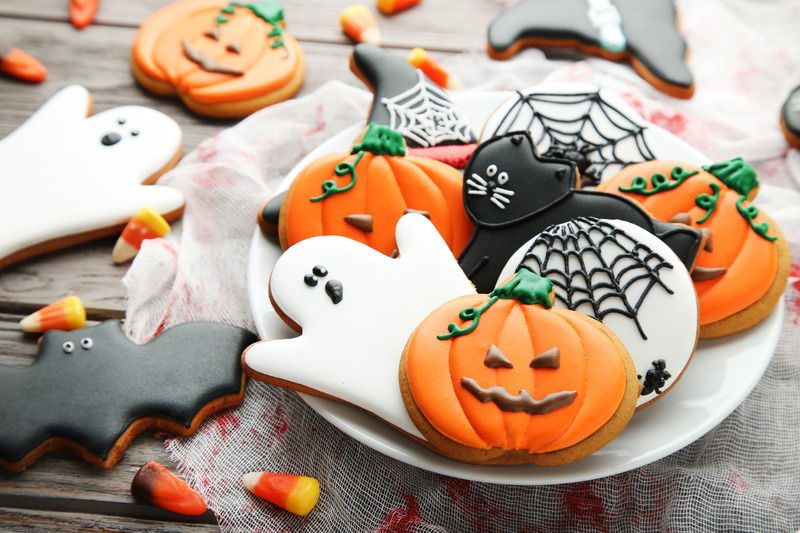 A table full of Halloween treats bad for oral health